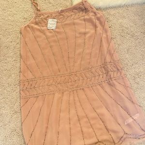 Free people Sheer Slip Sequin Dress, XS, Pink, NWT